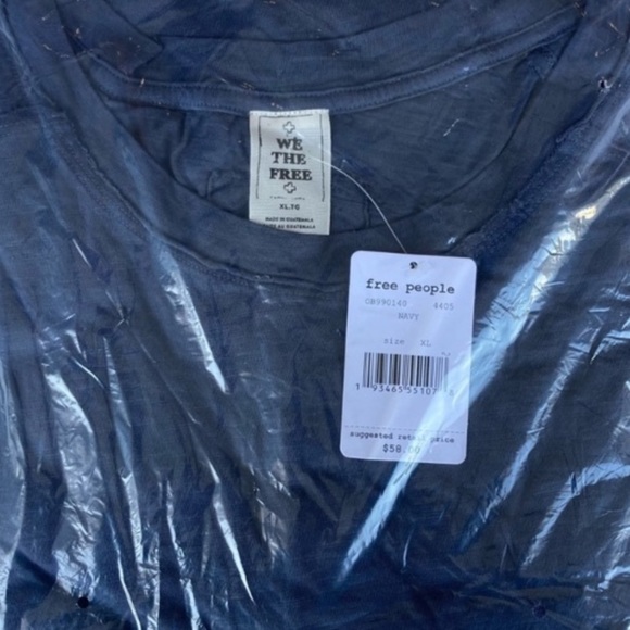 NWT Free People We The Free Arden Tee - Navy - Picture 10 of 10